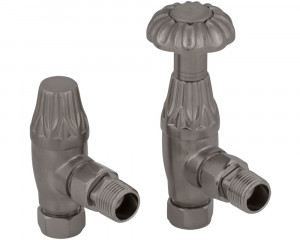 HAN010 Входной ручной клапан радиатора Crocus Wheel 15 мм (сатинированный никель) Сarronheating