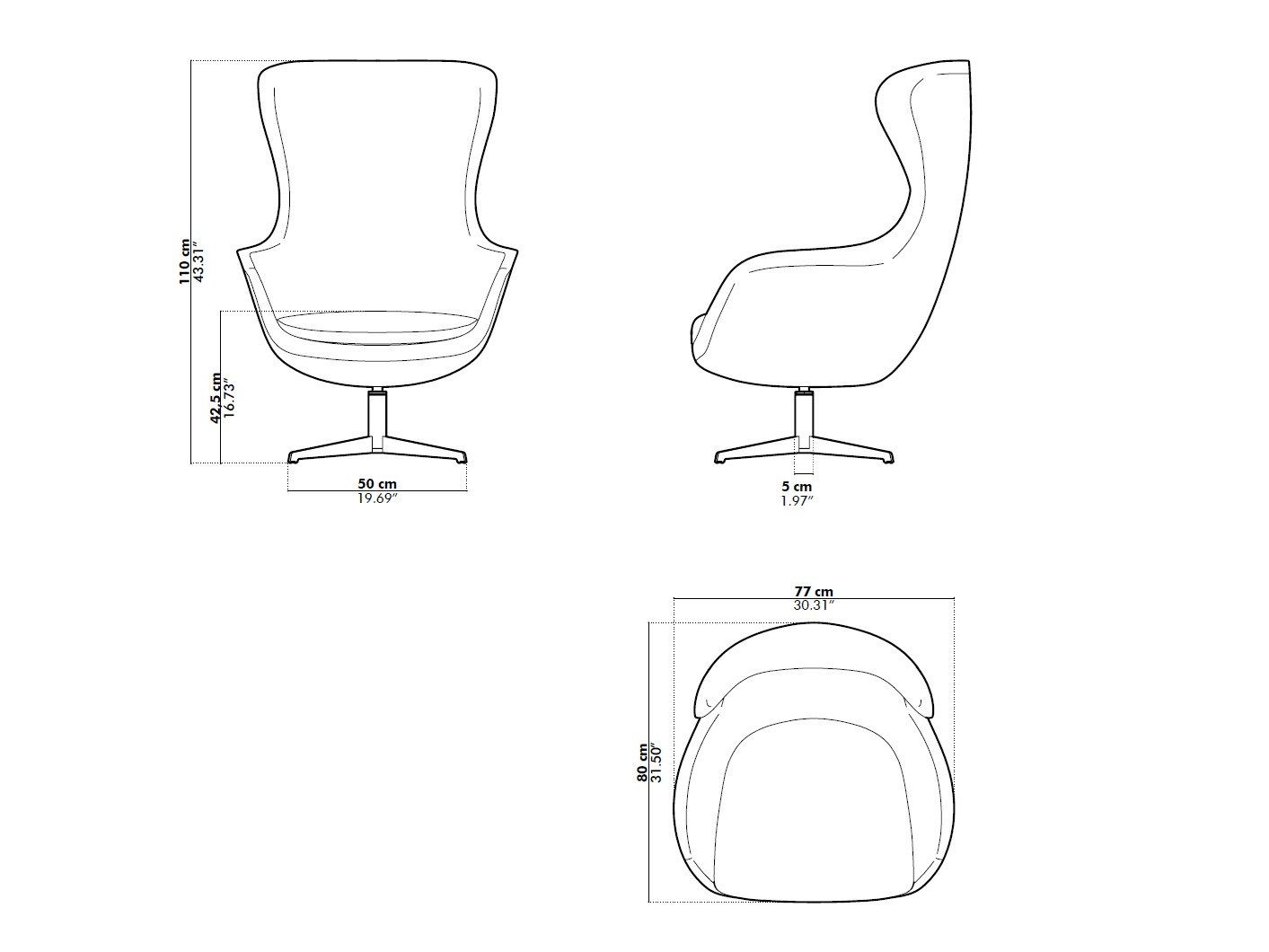 Тканевое вращающееся кресло с подлокотниками BuzziSpace BuzziQ ARCH-00105454 - Вид №7