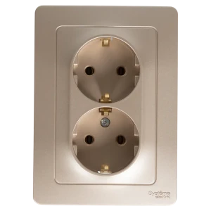Розетка двойная встраиваемая Systeme Electric Blanca с заземлением 16 А IP20 цвет титановый 84500073 STLM-2024031