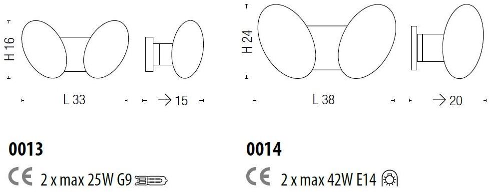 Sylcom Настенный светильник из стекла Bitta 0013/0014 - Вид №2