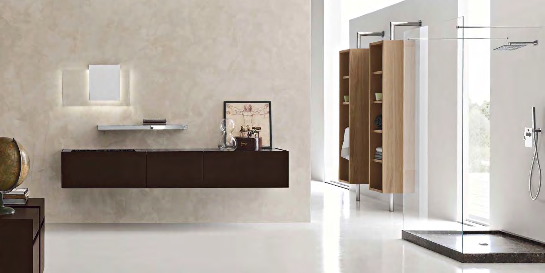 Toscoquattro Душевой уголок 200x105,5 пристенный TIME стекло прозр 10BD4TT - Вид №1