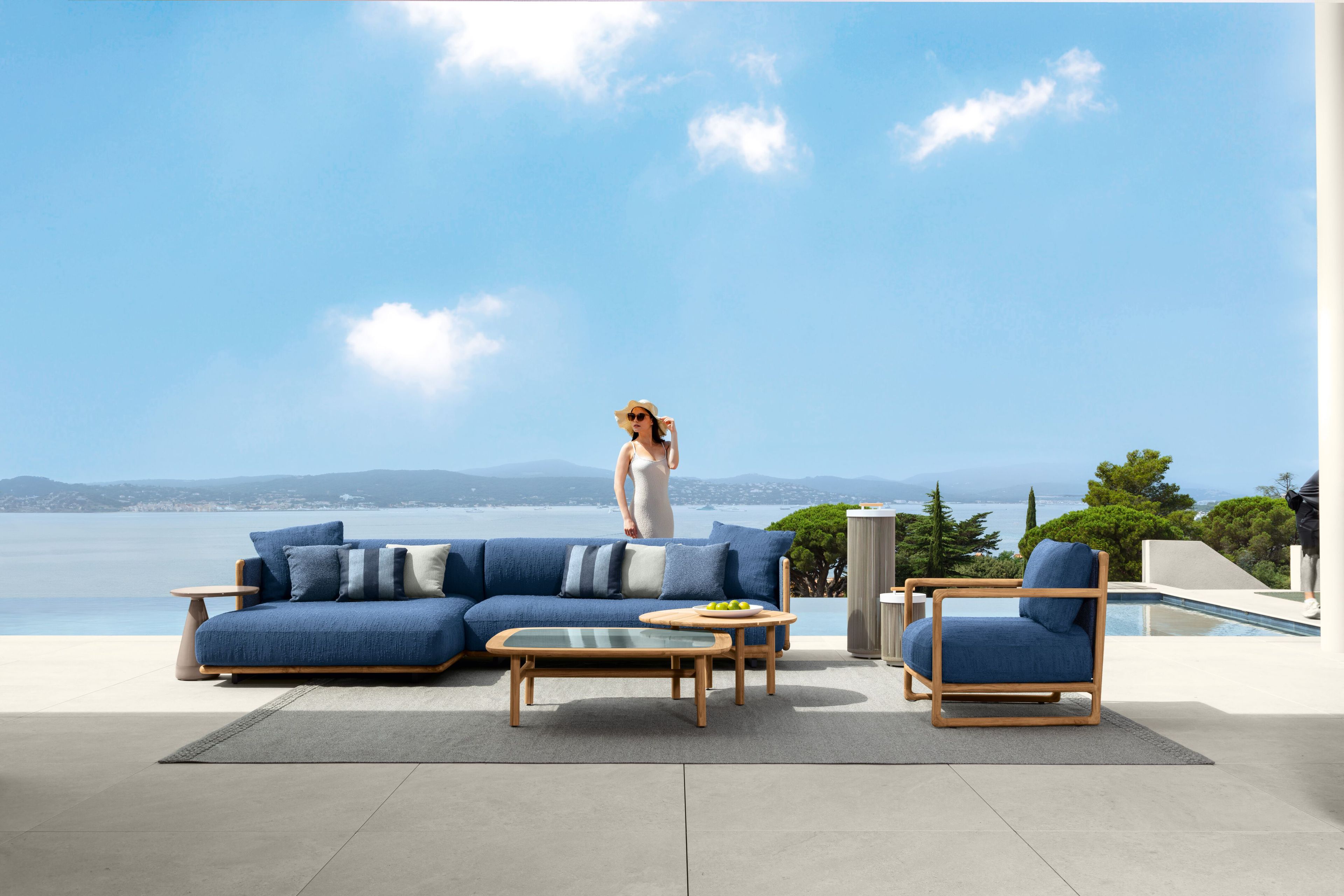 3-местный тканевый садовый диван Talenti Jun ARCH-00029576 - Вид №4