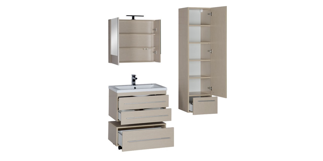 Комплект мебели Aquanet Нота 75 светлый дуб (камерино) 00161085 - Вид №2