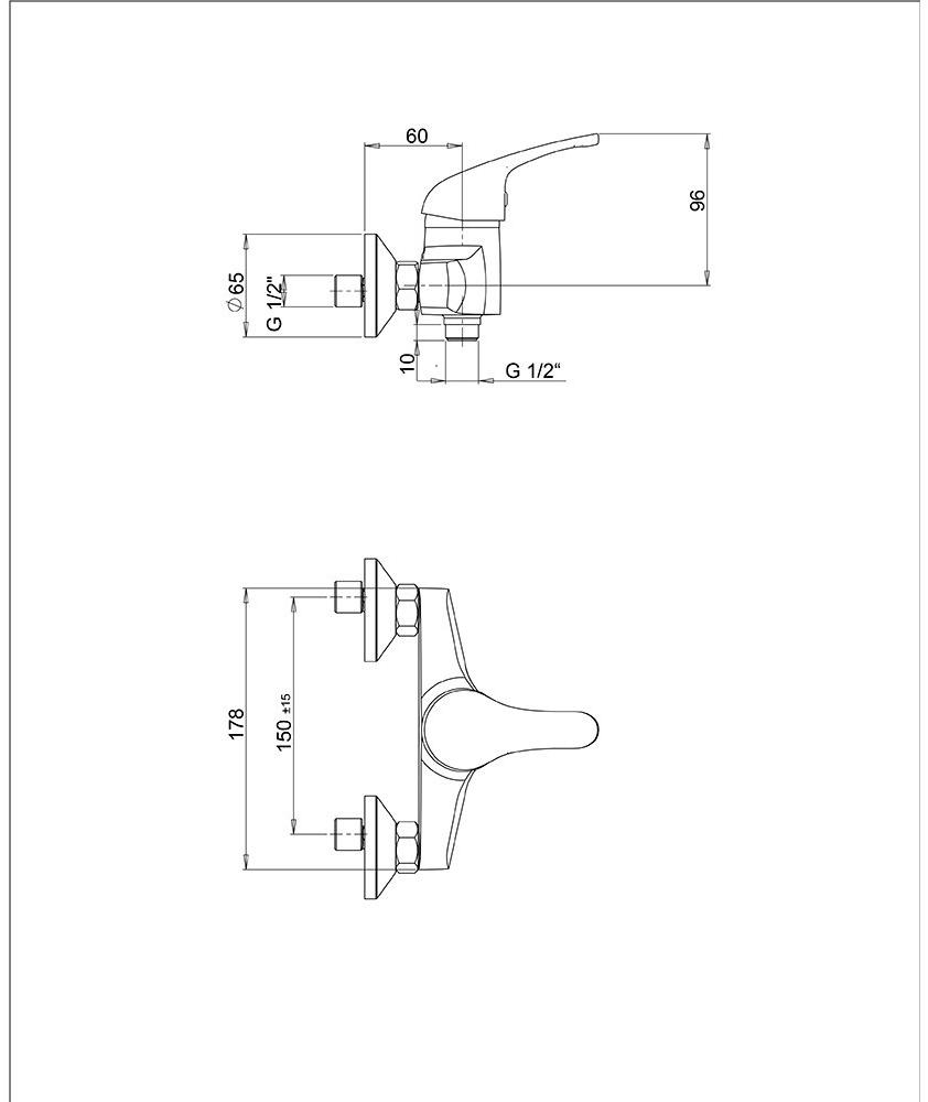 Paini Creta 42CR511CAKM смеситель для душа - Вид №2