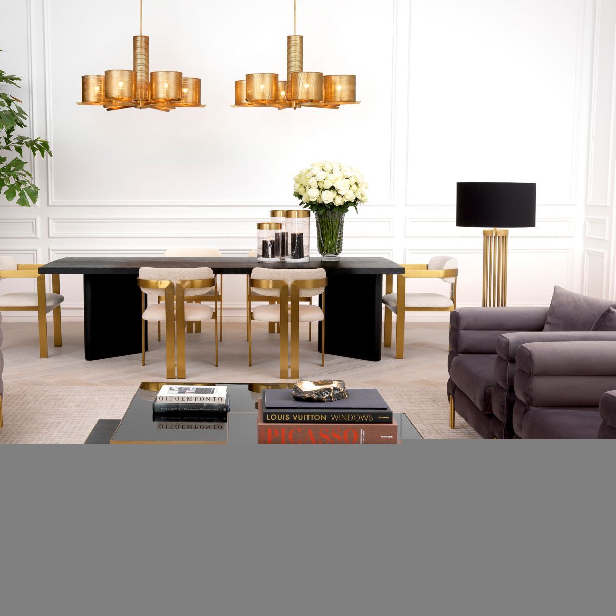 Настольная лампа из мрамора и латуни Eichholtz CONDO ARCH-00011501