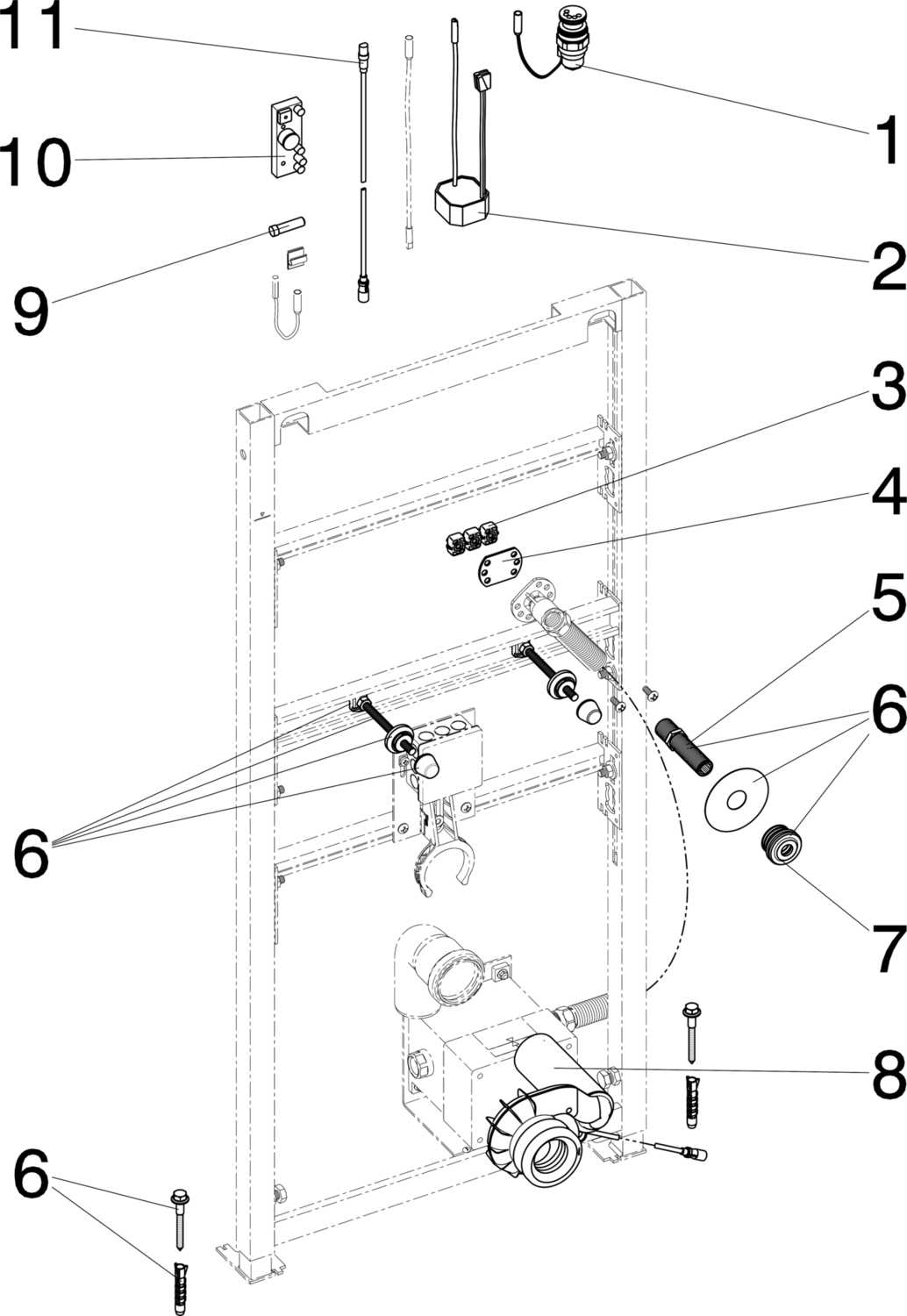 Системная техника  Viega Eco Plus  Элементы для писсуаров VIEGA 655 815 1) Модель 8152.3 Santreyd  - Вид №2