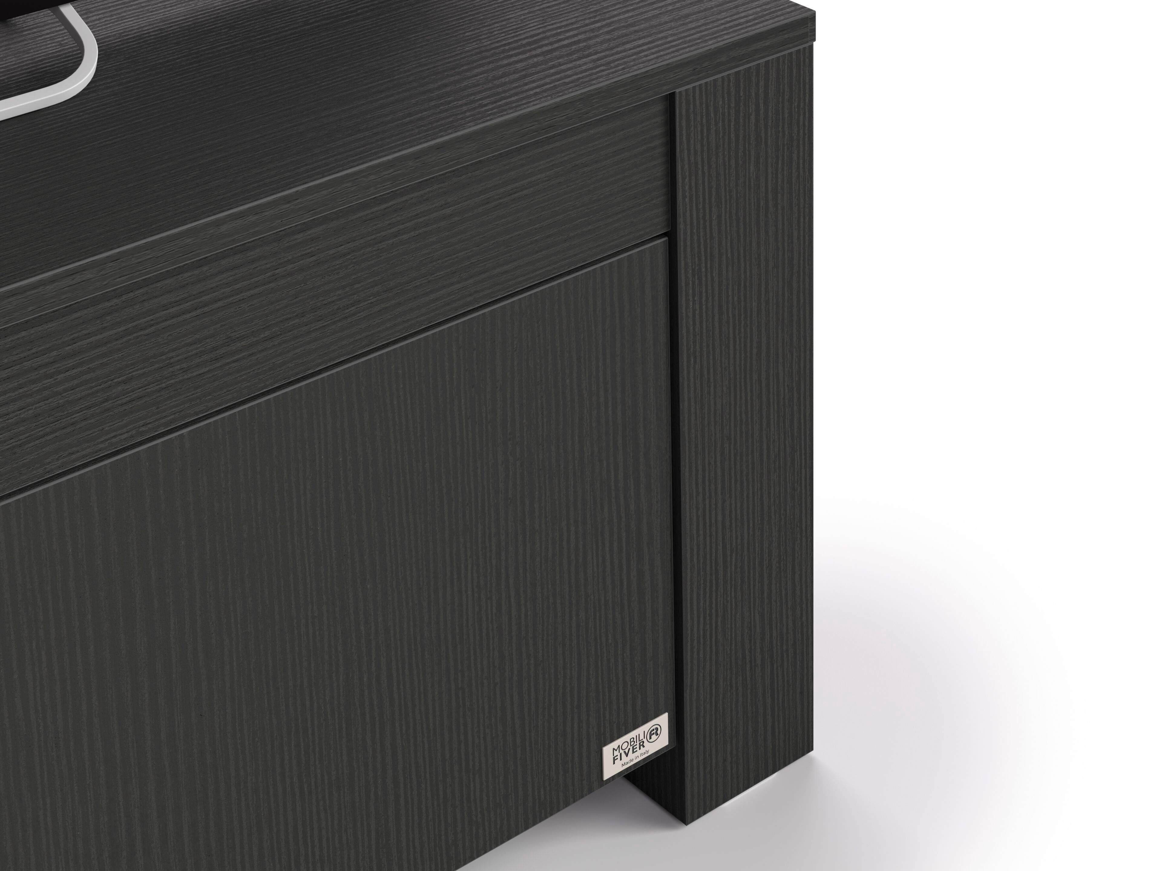 Низкий ТВ-шкаф из черного ясеня Mobili Fiver Rachele ARCH-00029857 - Вид №3