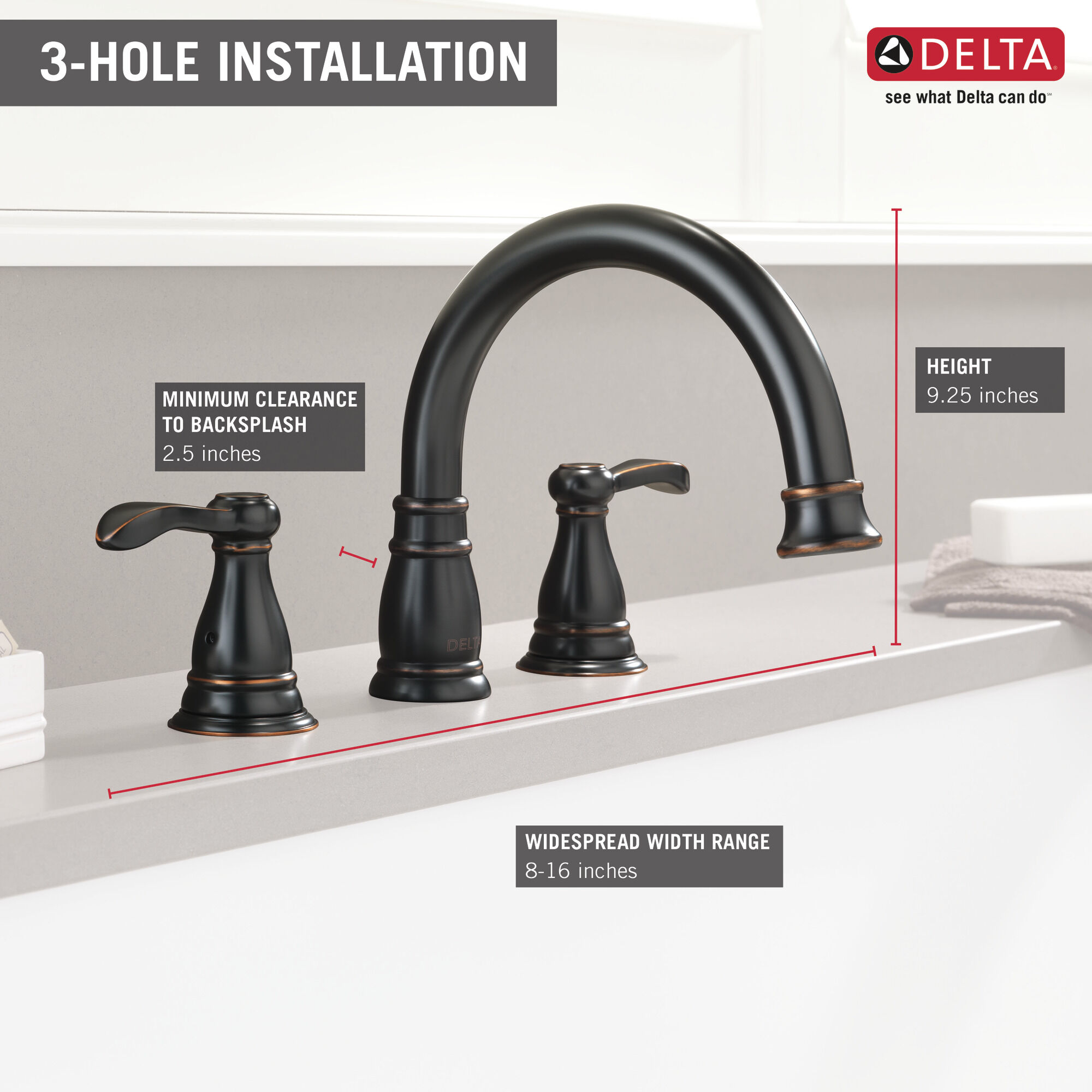 Римский смеситель для ванны Delta Faucet Porter 37984-OB - Вид №1