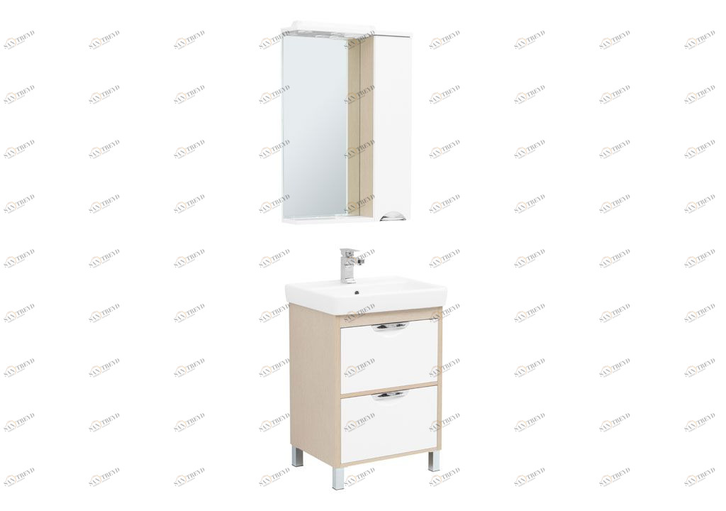 Мебель для ванной Aquanet Гретта 60 New светлый дуб (2 ящика) 00239427