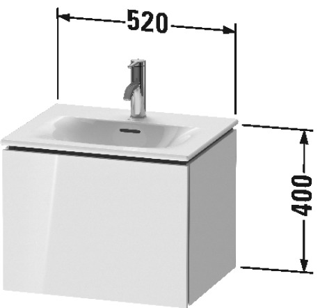 LC613401212 L-Cube Тумбочка подвесная Дуб брашированный, натуральный шпон Duravit - Вид №1
