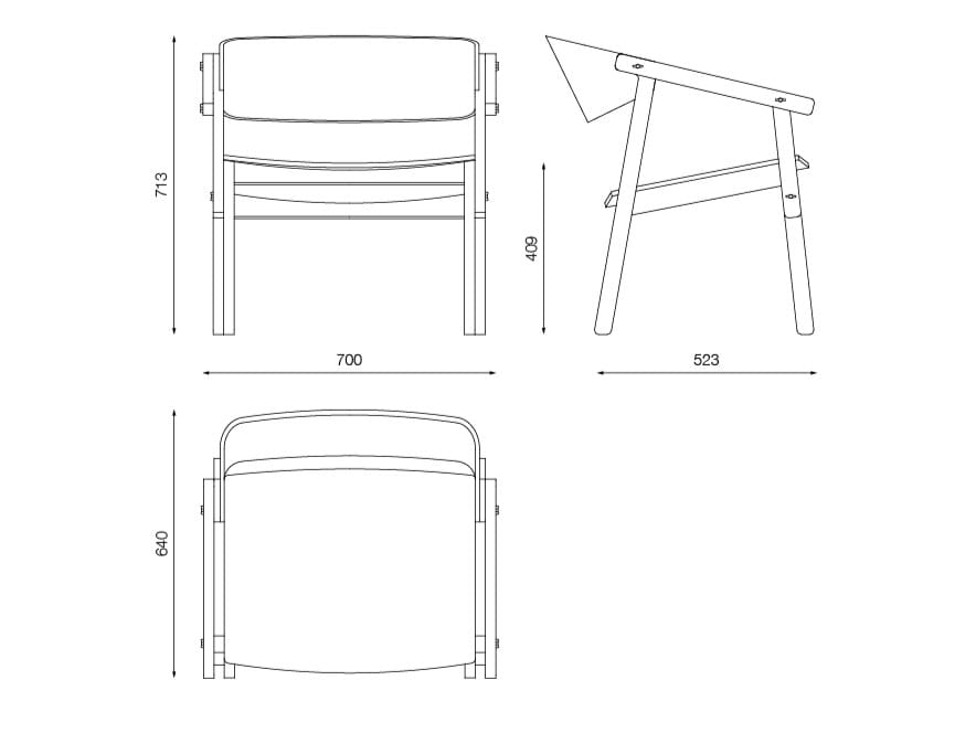 Деревянный стул с подлокотниками Askia Atelier Lounge ARCH-00100506 - Вид №6