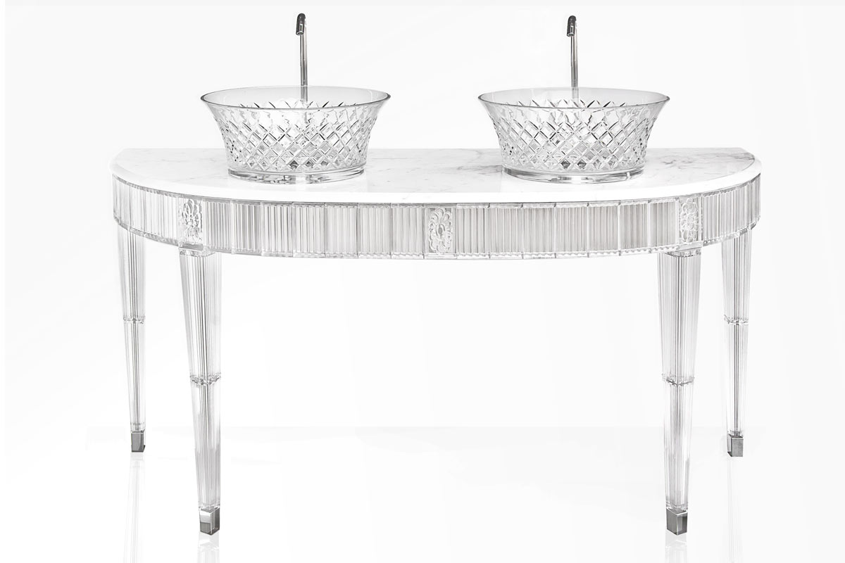 2545 CON 2 LAVABI 7066 Console da bagno stondata 2545 Bianchini&Capponi CRISTALLO Bianchini Capponi