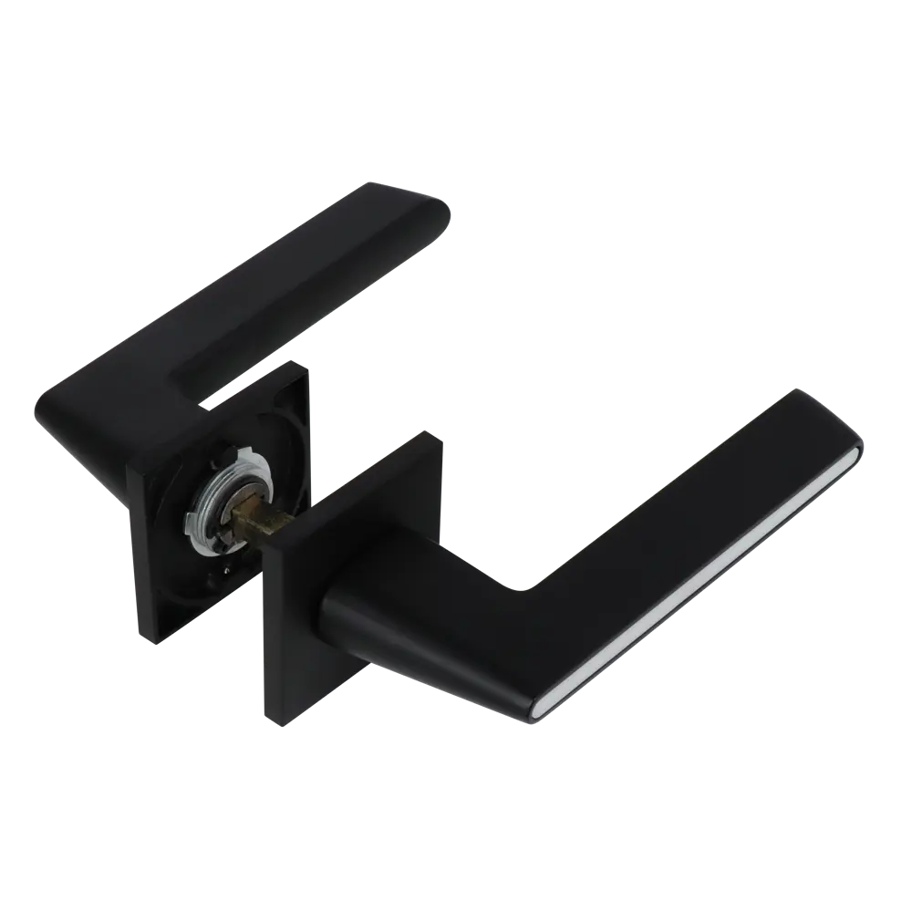Дверные ручки EDSON EDS-130B-Q2 на розетке, черные 85170365 STLM-0059383