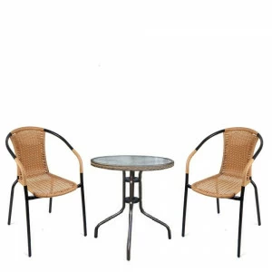 Обеденная группа на 2 персоны из искусственного ротанга светло-бежевая Асоль-1 AFINA  00-3957578 Бежевый