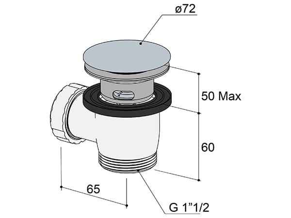 Латунный слив для ванны Hotbath Ace ARCH-00132105 - Вид №2