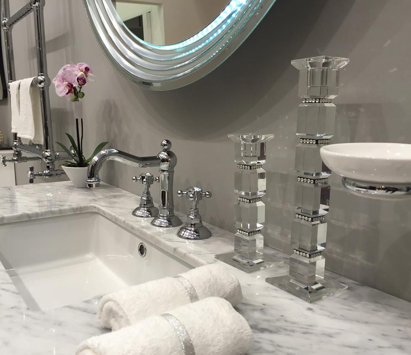 1400 ** 93 Комплект ванны для душевой колонки Nicolazzi Series Half Dome Crystal  - Вид №3