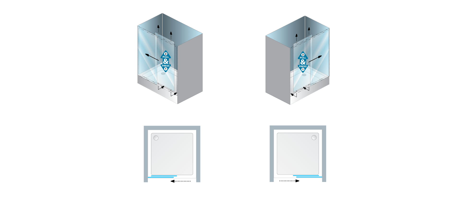 Душевая дверь в нишу Pulsar 00704  Словения Kolpa-San  - Вид №1