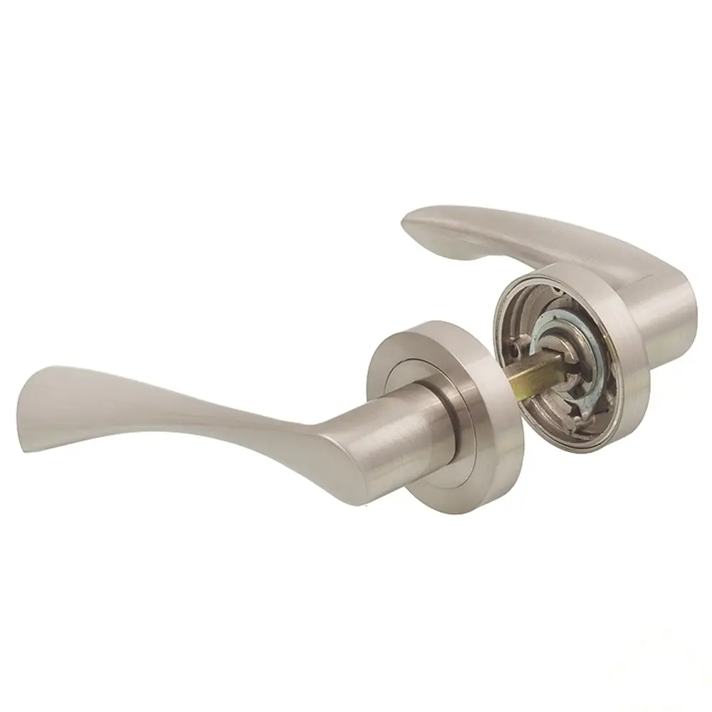 Ручки дверные на розетке Euro 117, цвет матовый никель STLM-2017938