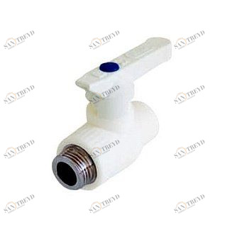 Кран шаровый KALDE D20х1/2" НР с рычагом белый 3242VLB200B05