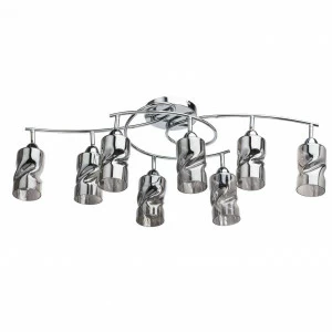 Люстра потолочная серая 8 ламп De Markt "Олимпия" 638017008 DE MARKT ДИЗАЙНЕРСКИЕ, ОЛИМПИЯ 00-3833634 Серый;хром