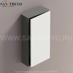 LIFT Модульный шкаф 80 см с правой дверью на доводчиках. Модули могут располагаться горизонтально и вертикально. Отделка: темно-серая краска и белая краска. AMOB052LZLGDX