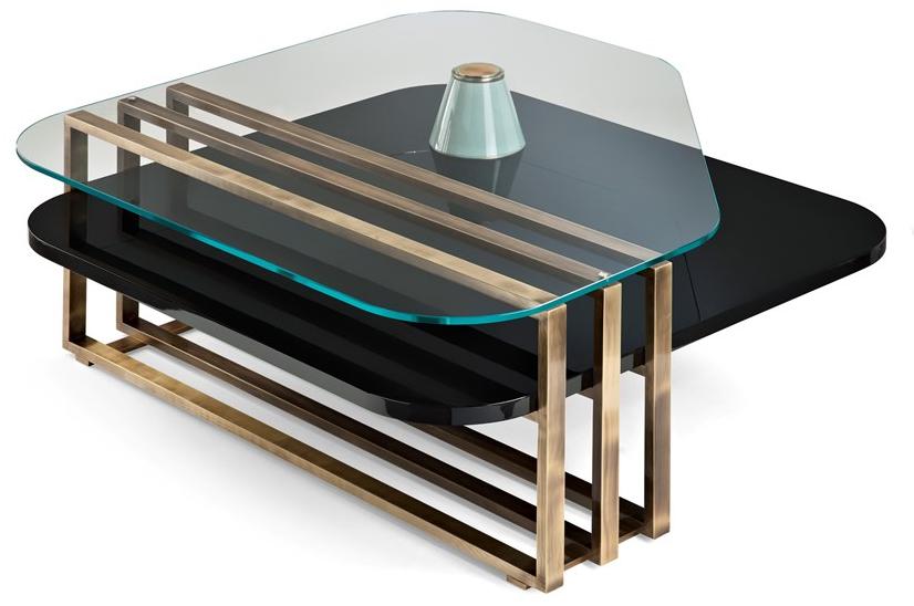 MARIONI Низкий лакированный журнальный столик из дерева Palm 02962 - Вид №1