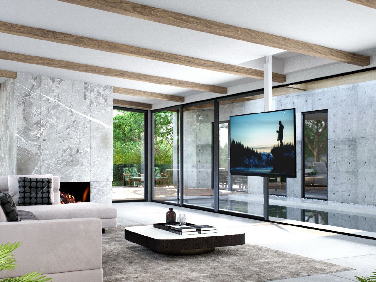 Потолочная подставка для телевизора с электроприводом Maior ARCH-00066149 - Вид №6