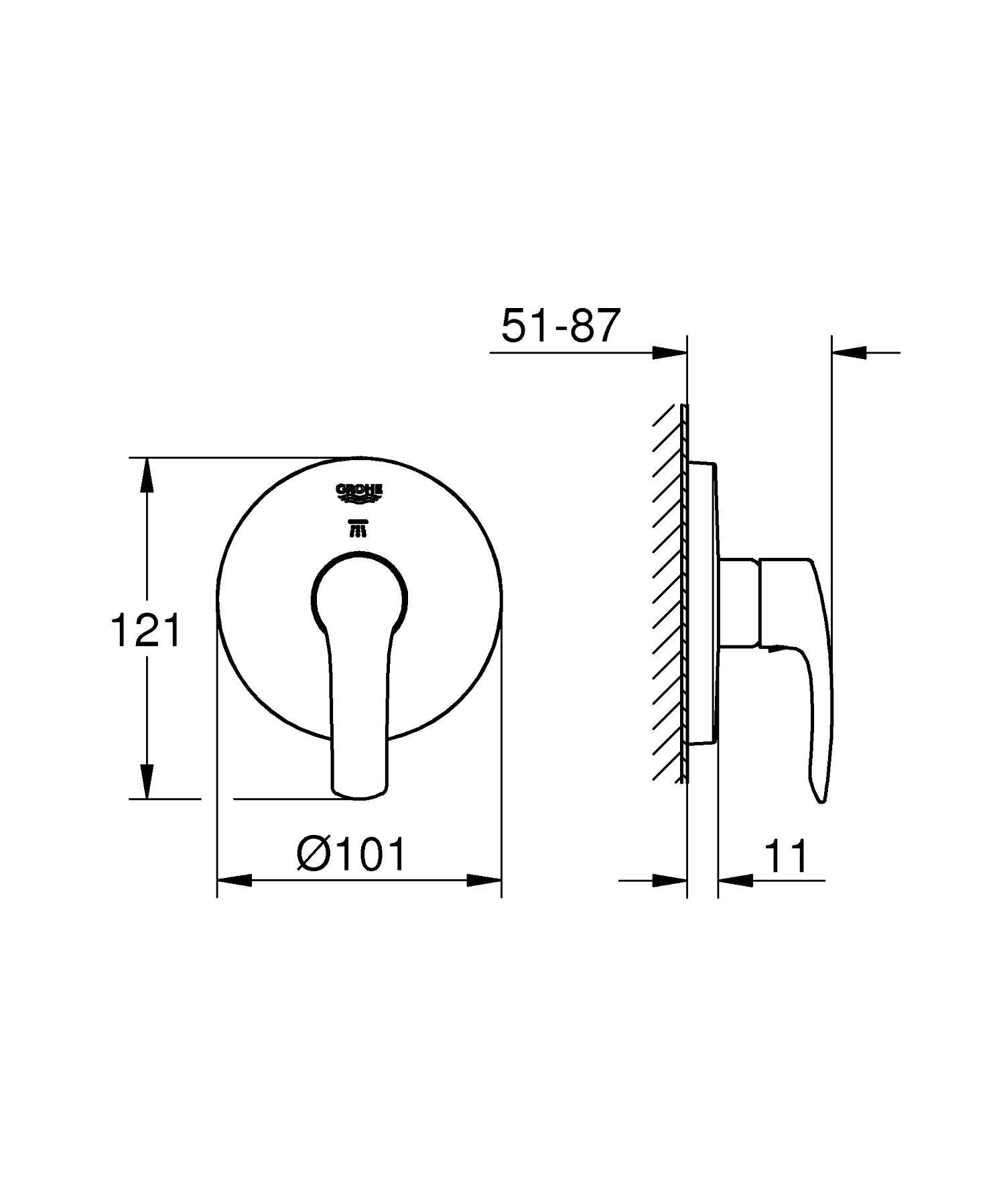 Трехходовой переключатель Grohe Eurosmart ARCH-00140170 - Вид №3