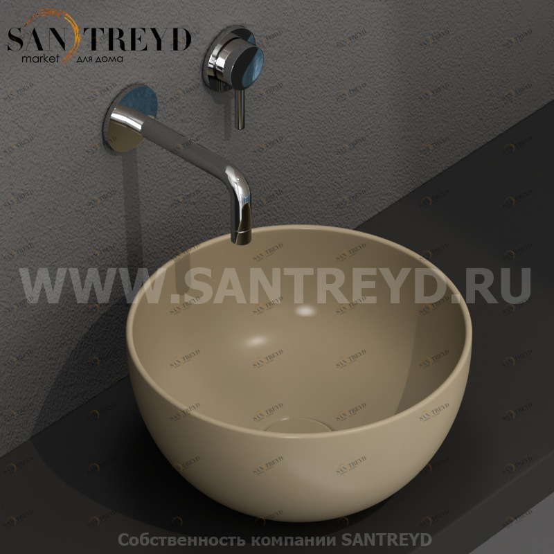 B6T30PA Накладная раковина на столешницу  круглая Ceramica Globo T-EDGE