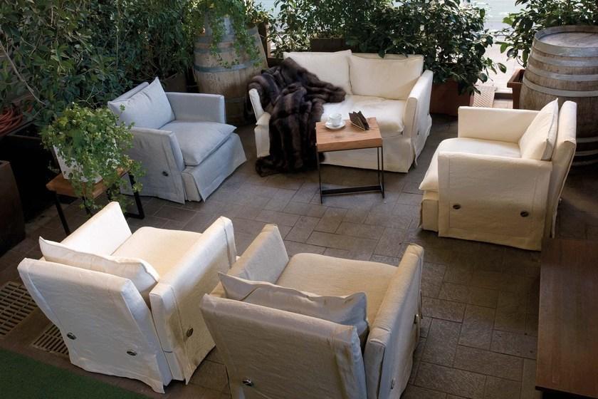 Frigerio Salotti Кресло из ткани со съемным чехлом с подлокотниками Kimono sun-id-1516055 - Вид №3