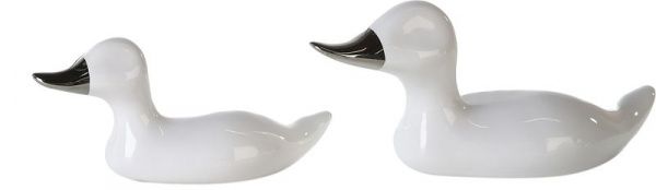 36963 Casablanca, керамическая маленькая утка "Эмми", цвет бело-серебристый Santreyd 