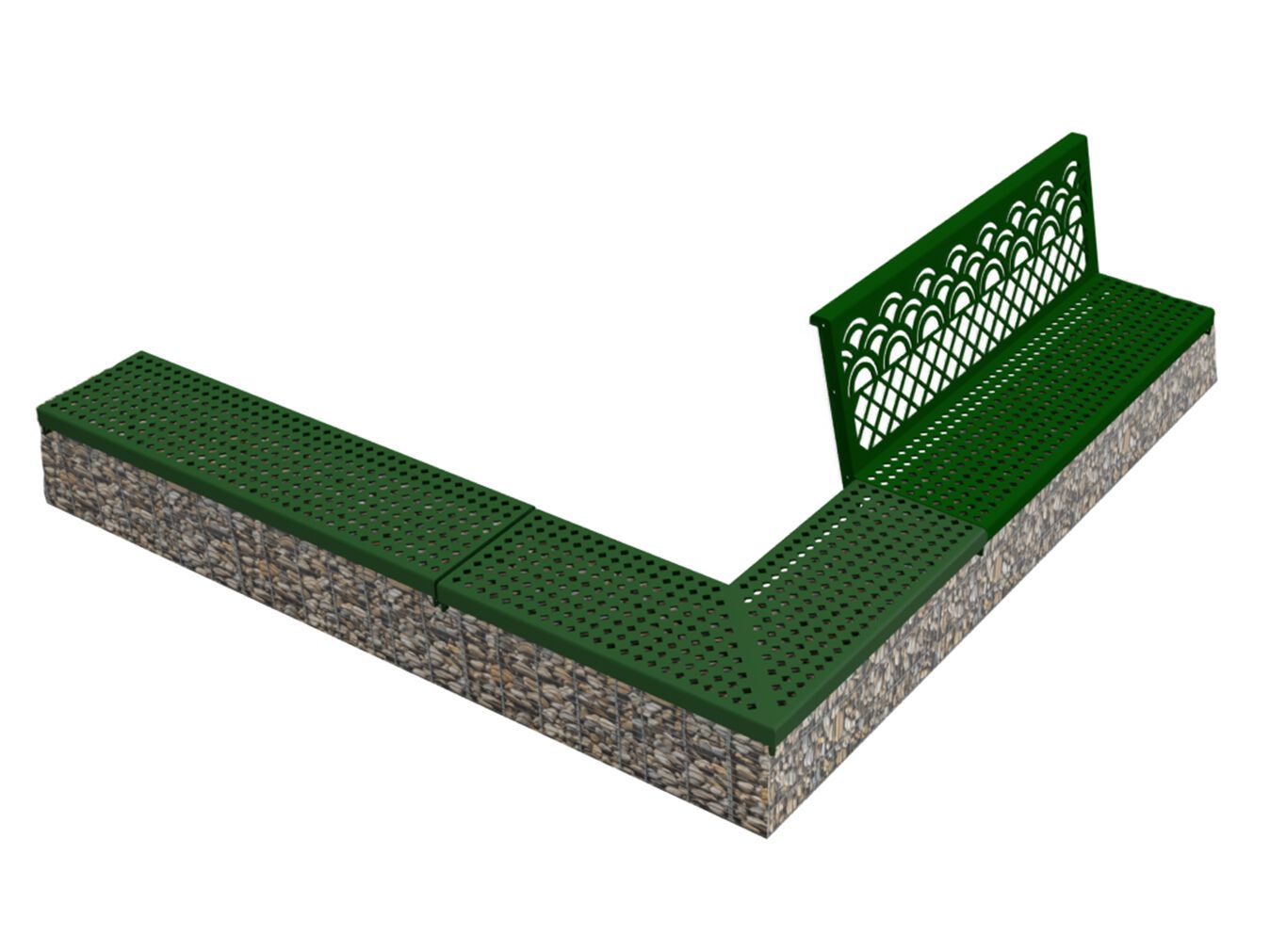 Модульная стальная скамья с порошковым покрытием со спинкой Urbencéa SEDI ARCH-00141344
