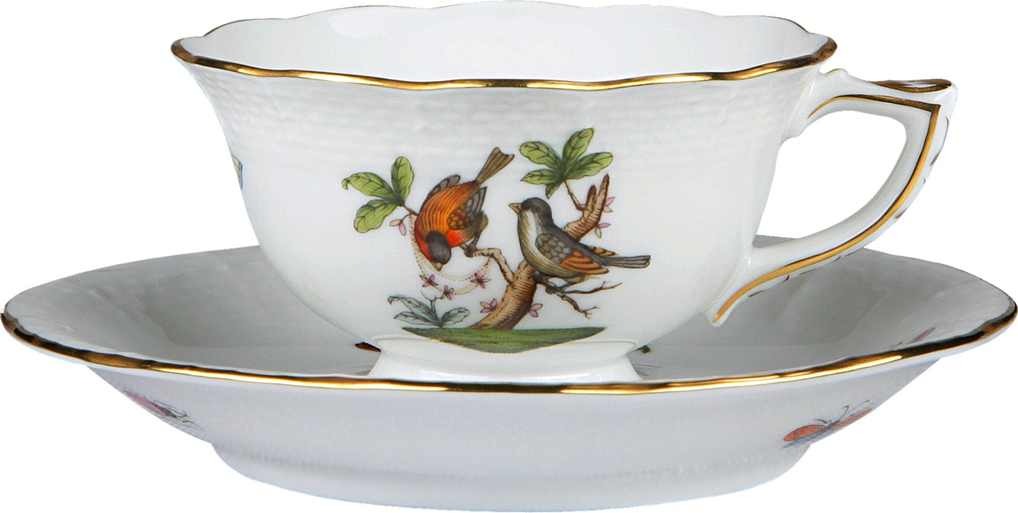 1051646 Herend Чашка чайная с блюдцем 180мл "Ротшильд" Фарфор 