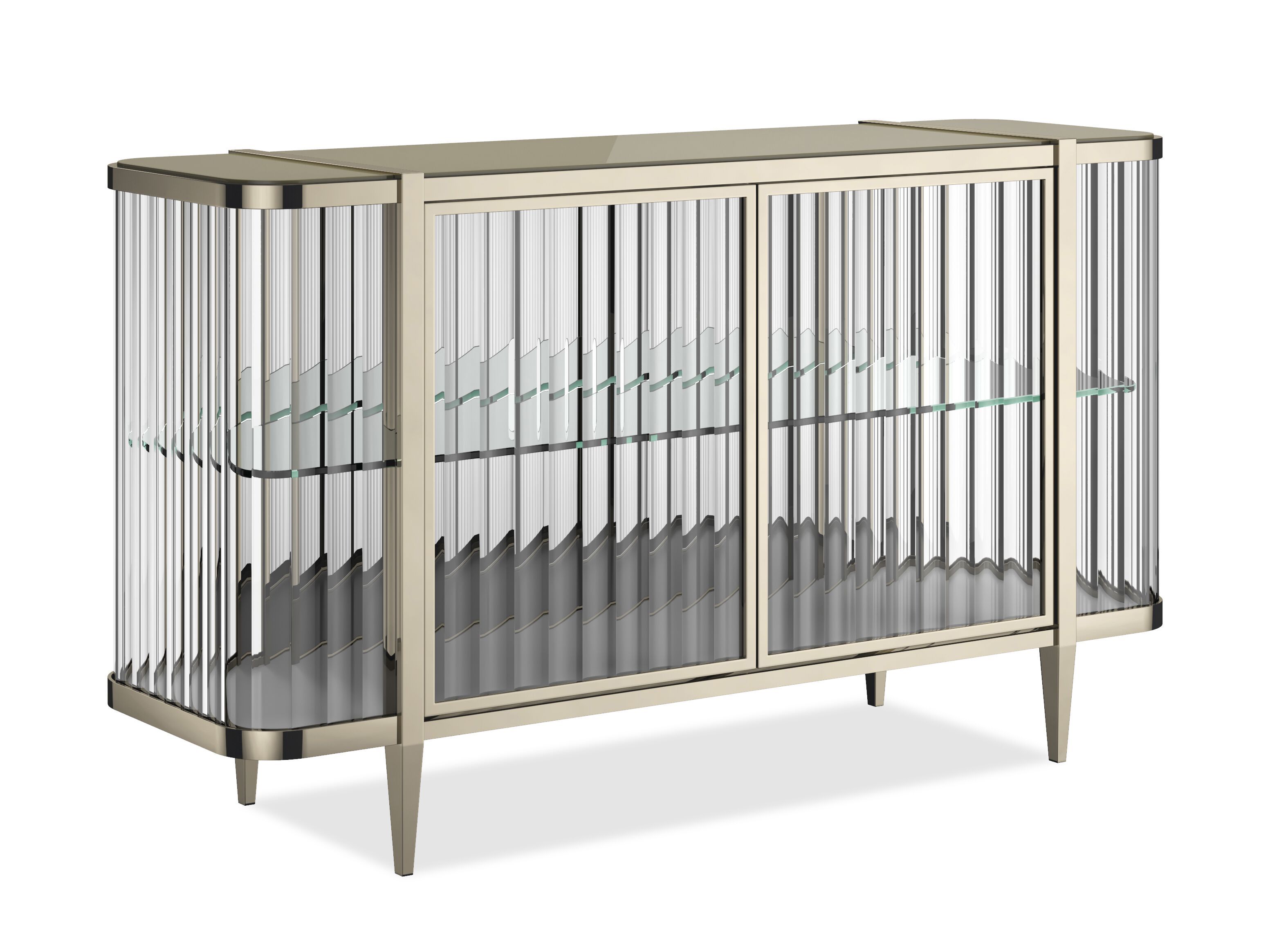 Стеклянный шкаф со встроенным освещением с распашными дверями Caracole STOP AND STARE ARCH-00037069