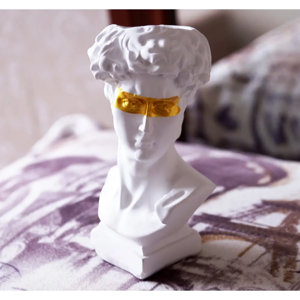 Свеча в гипсе Давид бело-золотая 11.5 см EVIS STLM-2061983 - Вид №2