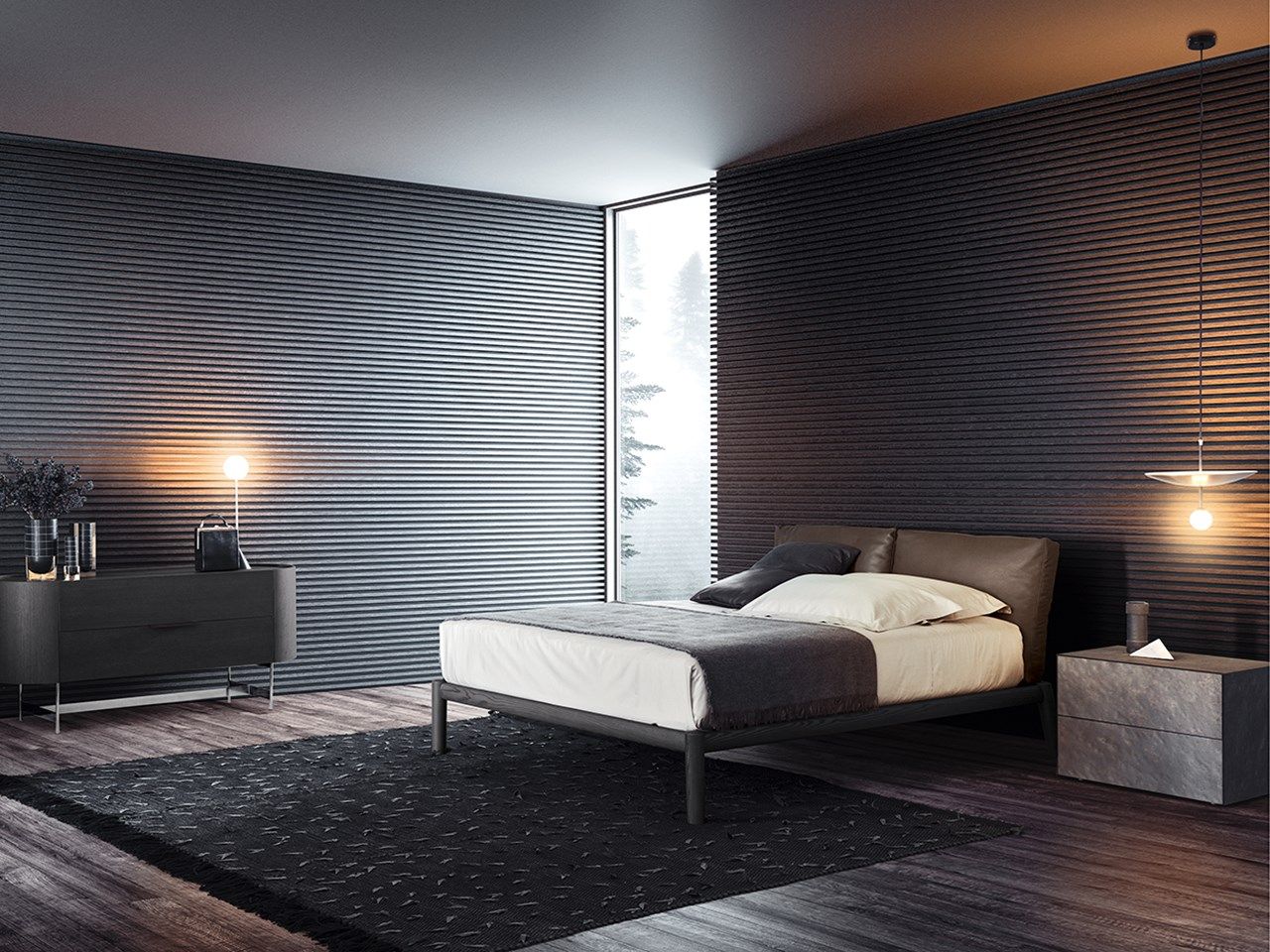 Двуспальная кровать из ясеня с мягким изголовьем Pianca DIONISO ARCH-00147435 - Вид №2