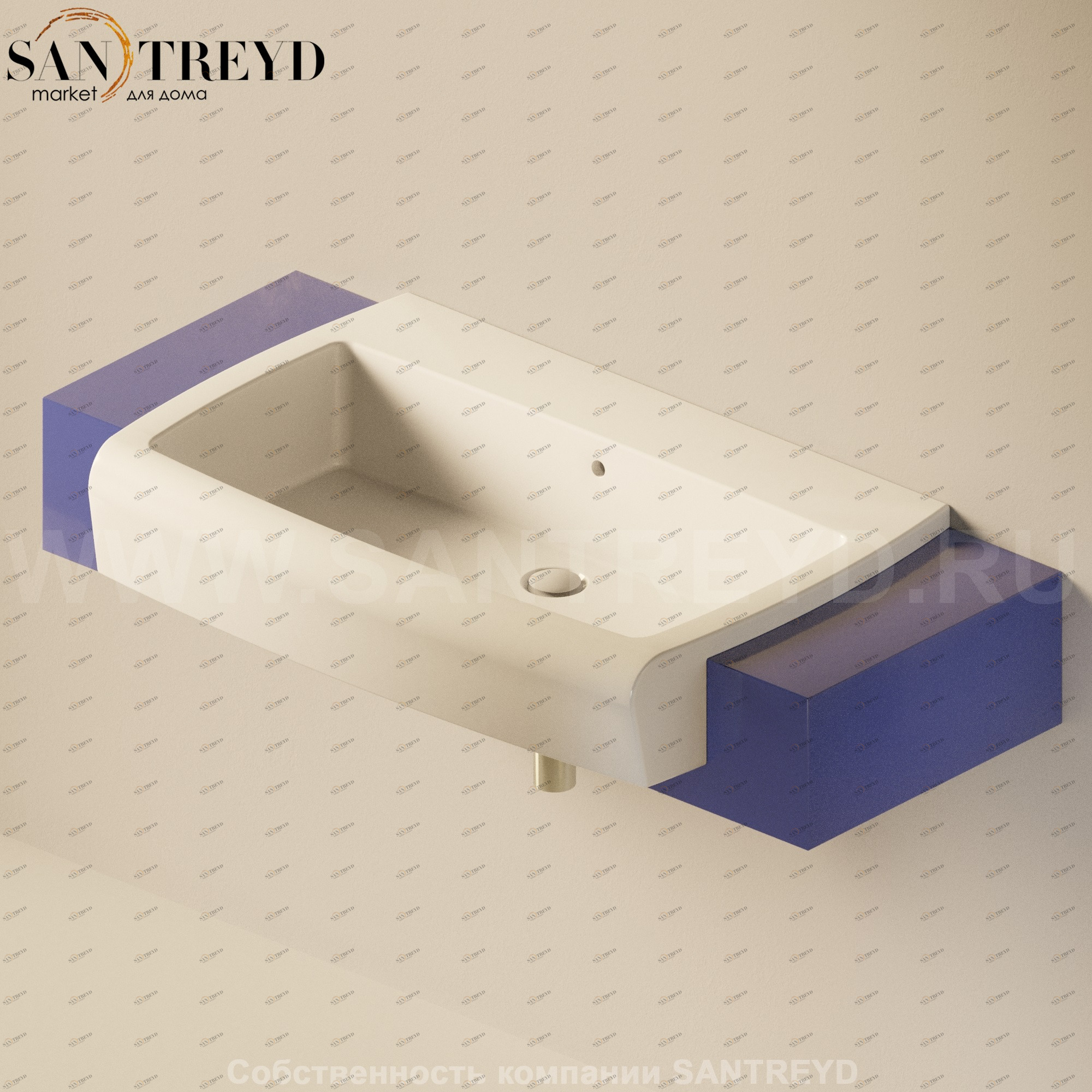 Flaminia UNA Консоль для раковины от 120 до 200 см синяя UNA90M1.5003 Ceramica Flaminia UNA90M15003