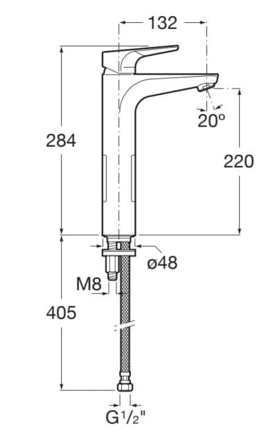 Высокий смеситель для раковины без слива Roca Atlas ARCH-00001368