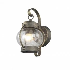 Уличный настенный светильник D 14 см латунь Faro 1498-1W FAVOURITE ФОНАРЬ 00-3897360 Золото