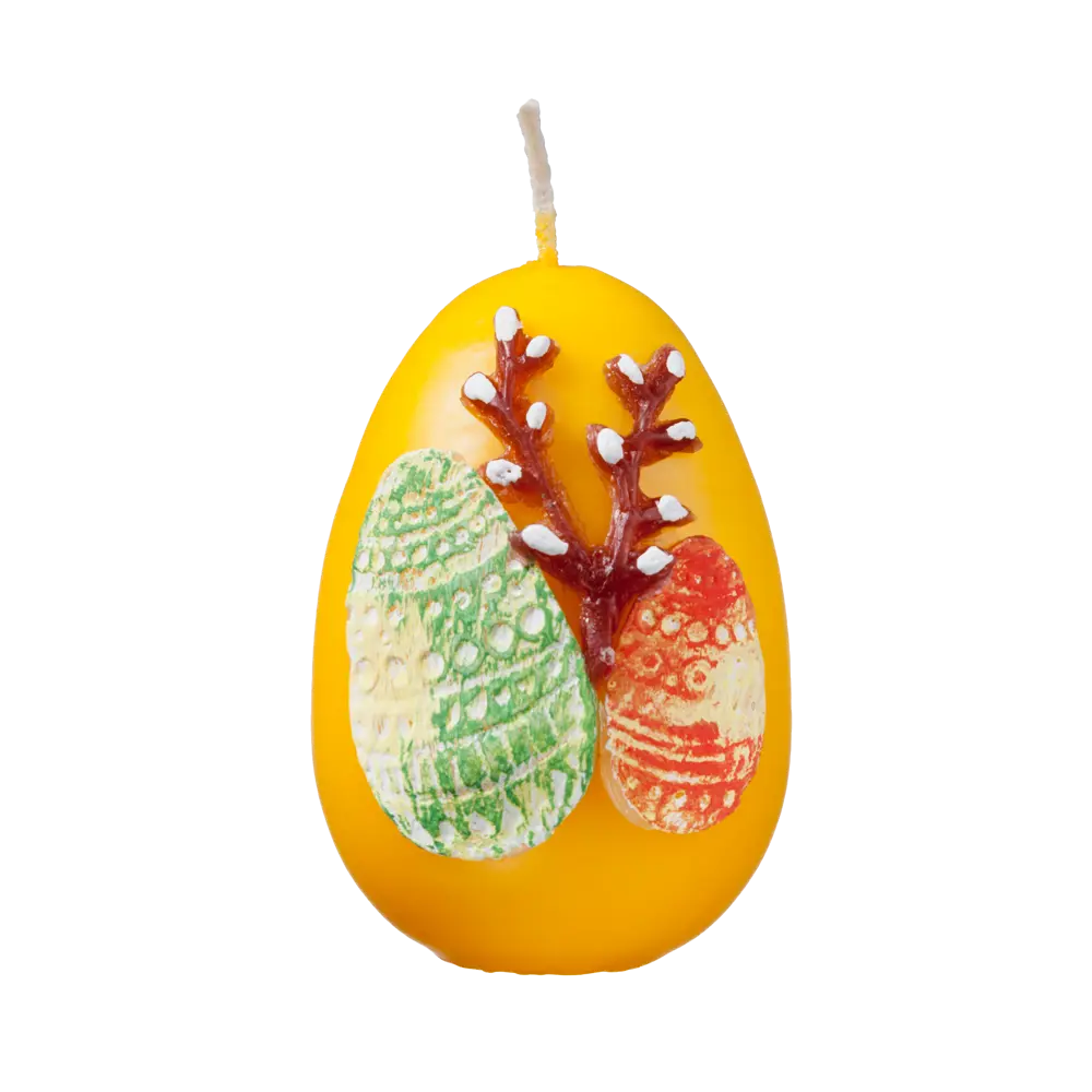 Свеча Яйцо пасхальное с аппликацией верба цвет в ассортименте 9 см Santreyd STLM-2118439 - Вид №3