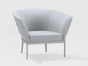 Мягкое тканевое садовое кресло с подлокотниками