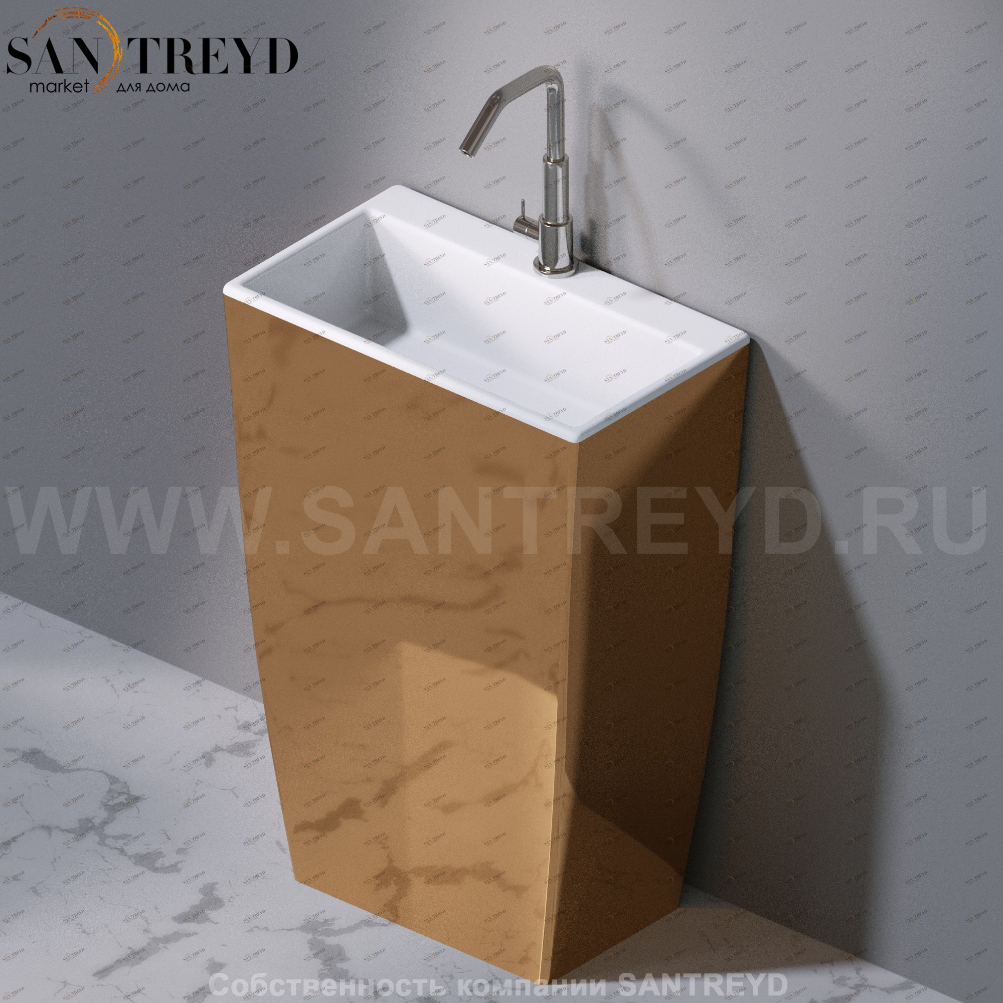 L115250 Напольная раковина стоящая прямоугольная A. e T. Italia Tower AeT ITALIA