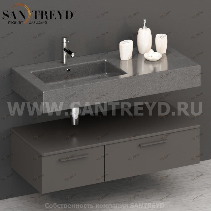 T11552AT2 Столешницы для использования в сочетании с тумбами и открытыми тумбами 115 см серая Globo ARREDO WOOD Италия Ceramica Globo