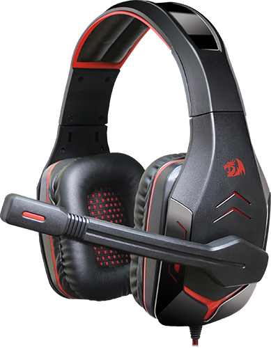 64200 игровая гарнитура excidium красный + черный, кабель 2,2 м Redragon Santreyd 