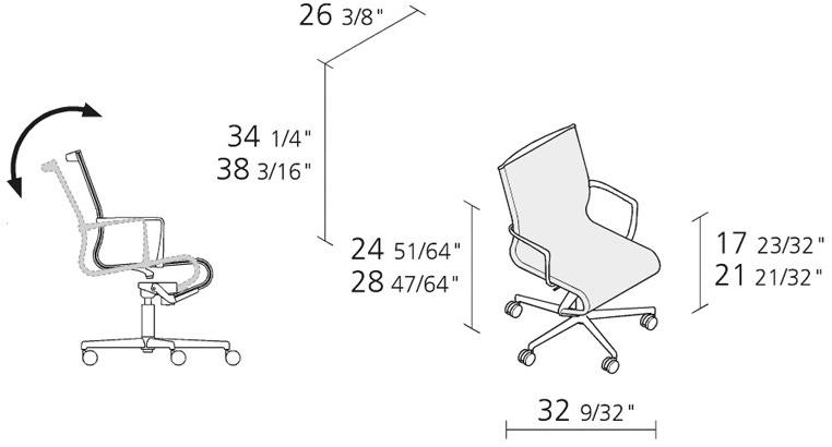 Alias Регулируемое по высоте вращающееся офисное кресло с подлокотниками Frame 52 / frame 52 soft sun-id-1404465 - Вид №6