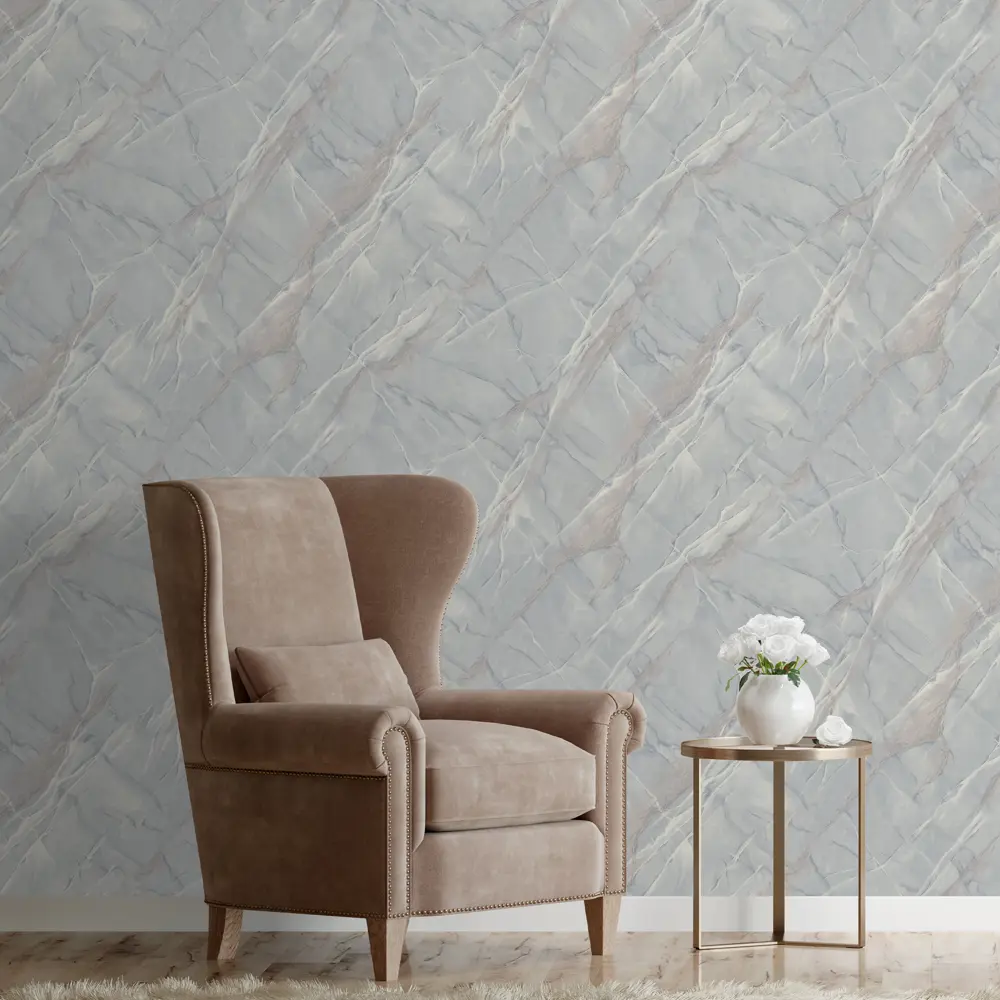 Обои флизелиновые Euro Decor Slab голубые с абстрактным рисунком 1.06 м 89416646 STLM-1568733 - Вид №2