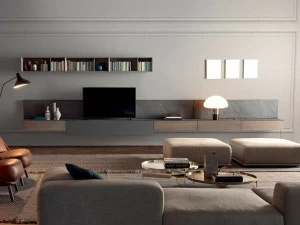 PIANCA Модульная стенка для хранения из камня и дерева Spazio