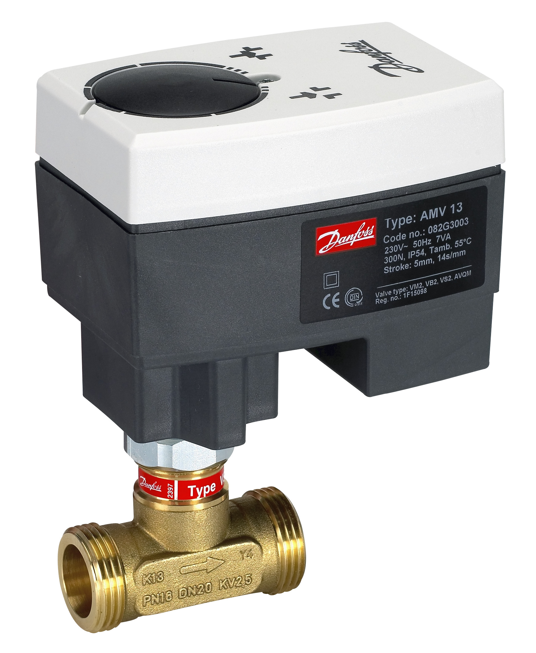 Danfoss Редукторные электроприводы с трехпозиционным управлением AMV 438 SU Эл. привод имп., 230В пер. т 082H0123  - Вид №15