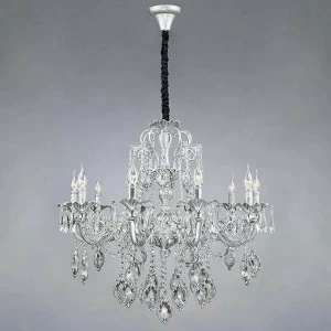 Люстра подвесная серебристая Bogates 276/10 Strotskis BOGATES ДИЗАЙНЕРСКИЕ, СВЕЧИ 00-3887191 Серебро