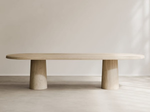 Круглый дубовый обеденный стол